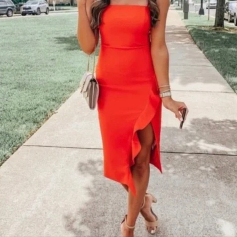 Bardot Sexy Red Evening Dress